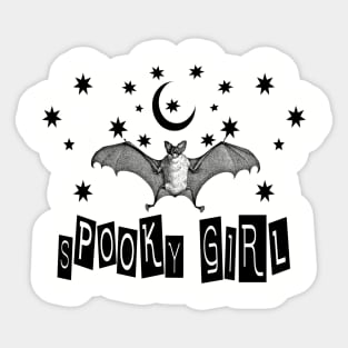 Gothic Spooky Girl T-Shirt Sticker